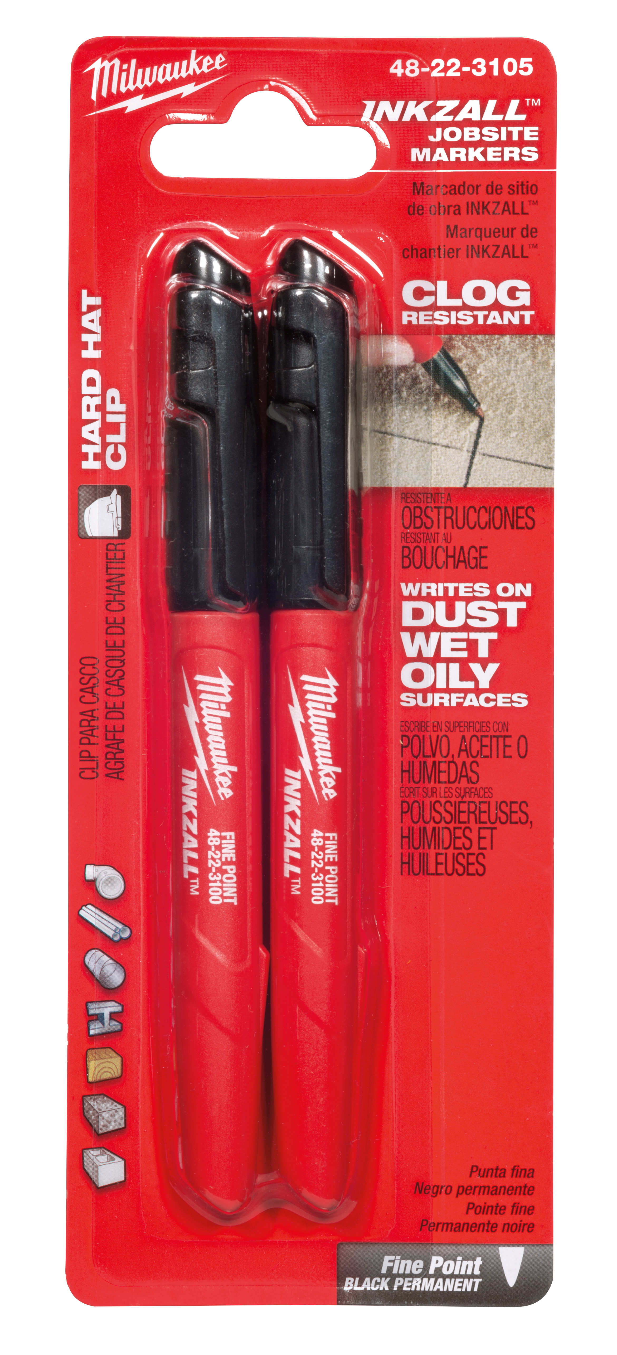 2PK INKZALL BLCK FINE PT MARKERS