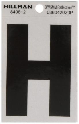 H  3  BLACK ON SILVER SQUARE CUT