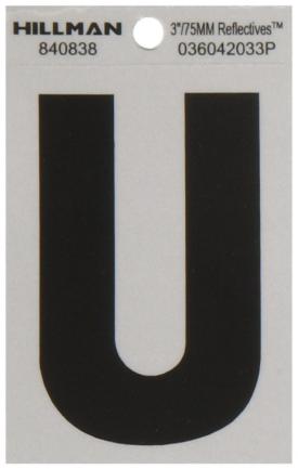 U  3  BLACK ON SILVER SQUARE CUT