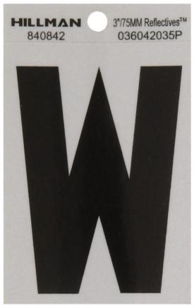 W  3  BLACK ON SILVER SQUARE CUT