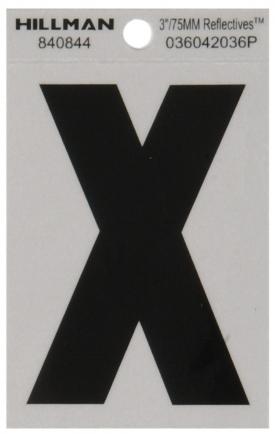 X  3  BLACK ON SILVER SQUARE CUT